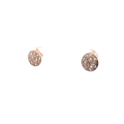 Boucles d'oreilles Pastilles Or Rose Diamants