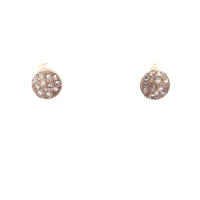 Boucles d'oreilles Pastilles Or Rose Diamants