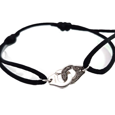 Menottes Dinh Van Or blanc 18k diamants XS