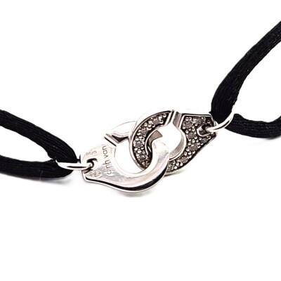 Menottes Dinh Van Or blanc 18k diamants XS