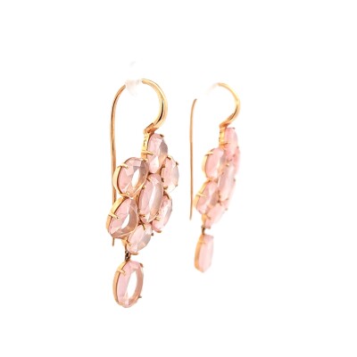 Boucles d'oreilles Capri Or rose Quartz rose
