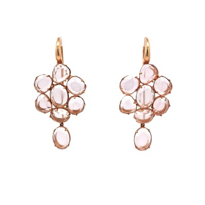 Boucles d'oreilles Capri Or rose Quartz rose