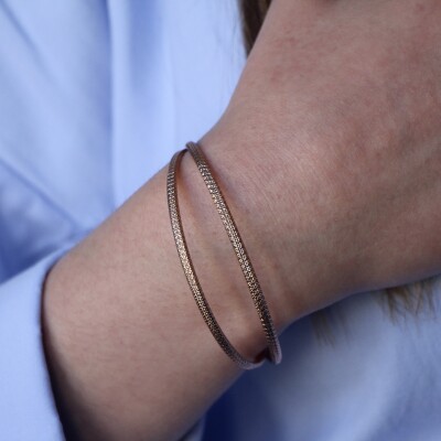 Bracelet Diamanteka en or rose, 3mm