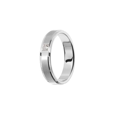 Alliance Jules et Louise en or blanc, largeur 5mm