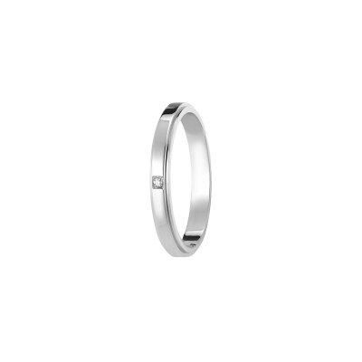 Alliance Jules et Louise en or blanc, largeur 3mm