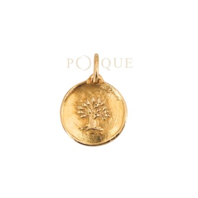 Médaille Mely cachet Arbre de vie en or jaune 750 millièmes, 17 mm