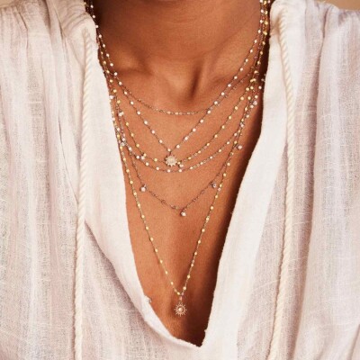 Pendentif Gigi Clozeau Soleil en or rose