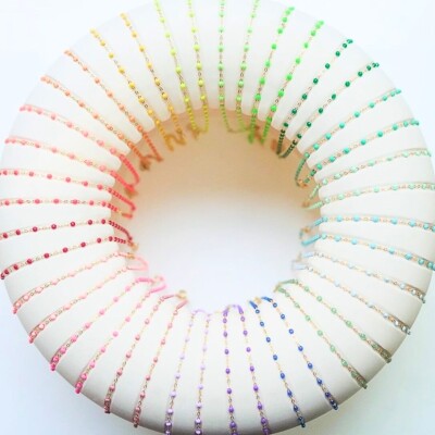 Collier Gigi Clozeau Classique en or rose et résine jaune fluo, 42cm