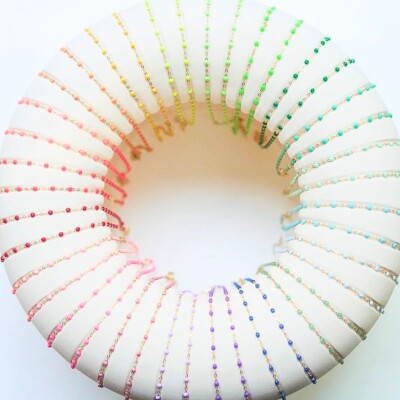 Collier Gigi Clozeau Classique en or rose et résine rose, 42cm