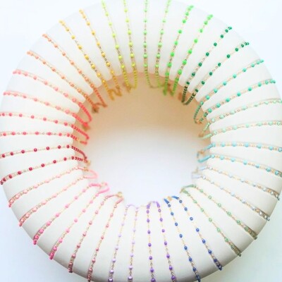 Collier Gigi Clozeau Classique en or rose et résine rose fluo, 50cm