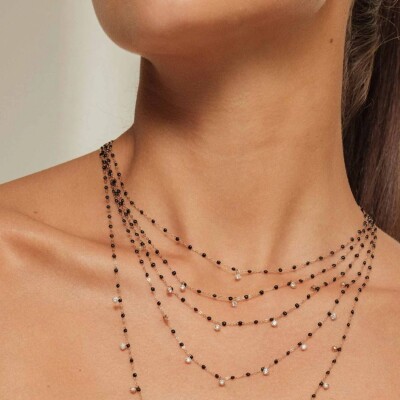 Collier Gigi Clozeau Classique en or rose et résine noire, 42cm
