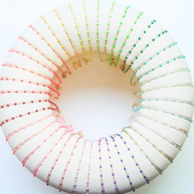 Bracelet Gigi Clozeau Classique en or jaune et résine coquelicot, 17cm