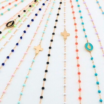 Bracelet Gigi Clozeau Classique en or rose et résine turquoise vert, 17cm