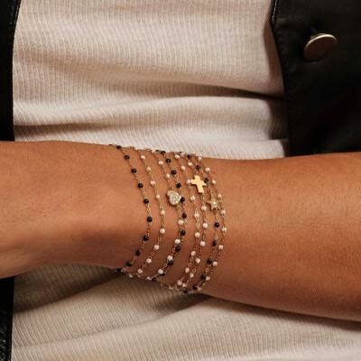 Bracelet Gigi Clozeau Classique en or rose et résine opale, 17cm