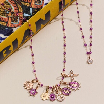 Pendentif Gigi Clozeau Croix Vintage en or rose et diamants