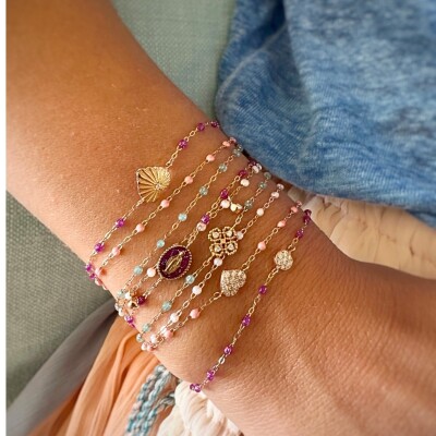 Pendentif Gigi Clozeau In Love en or rose et diamants