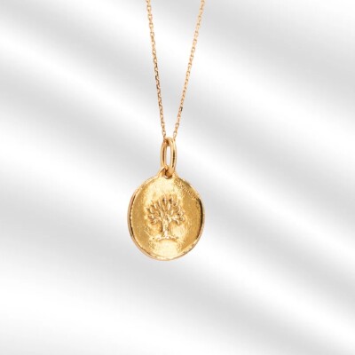 Médaille Mely cachet Arbre de vie en or jaune 750 millièmes, 17 mm