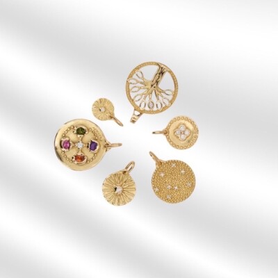 Médaille Soleil rayonnant Mely en or jaune 750 millièmes, 15mm