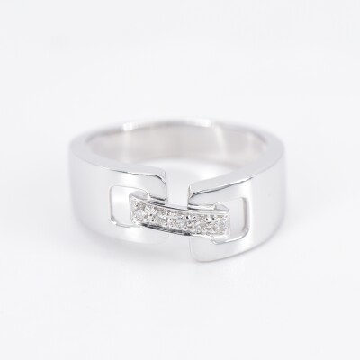 Bague Clozeau en or blanc 18 carats et diamants