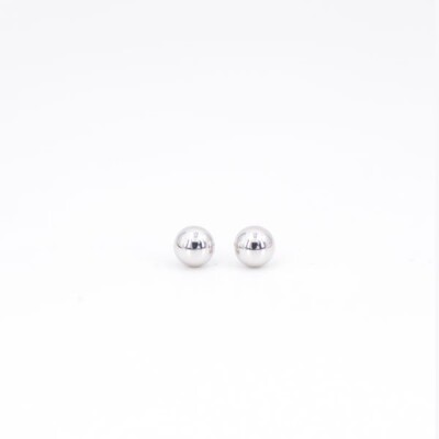 Boucles d'oreilles boules en or blanc