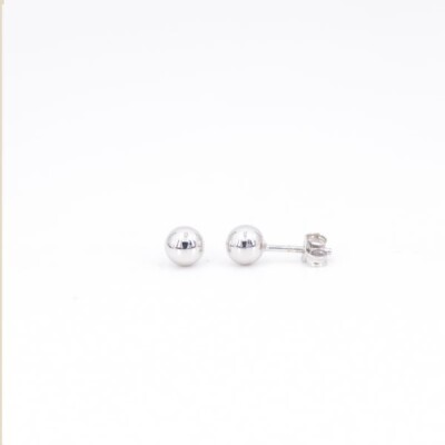 Boucles d'oreilles boules en or blanc