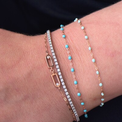 Bracelet Clozeau en or rose et diamants