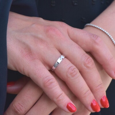 Bague Clozeau en or blanc et diamants