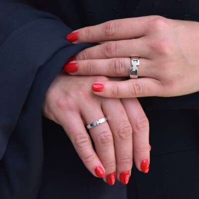 Bague Clozeau en or blanc 18 carats et diamants