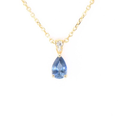 Collier Collection Lumière en or jaune 750 millièmes, saphir et diamant