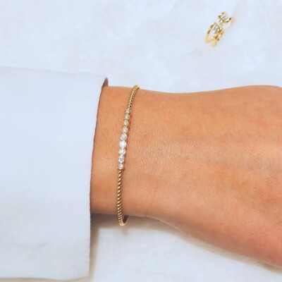 Bracelet en or jaune et diamants