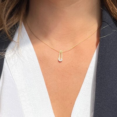 Pendentif Collection Lumière en or jaune 750 millièmes et diamants