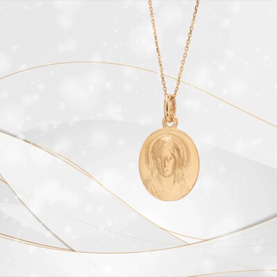 Médaille Vierge Amabilis Collection Lumière BECKER en or jaune 750 millièmes.