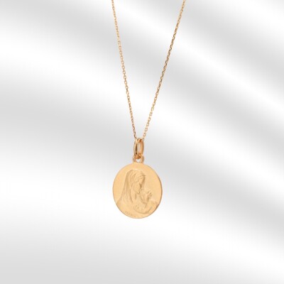 Médaille Vierge Maternité Collection Lumière BECKER en or jaune 750 millièmes.