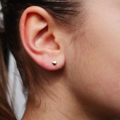 Boucles d'oreilles Cœurs Collection Lumière enfant, or jaune 750 millièmes à vis