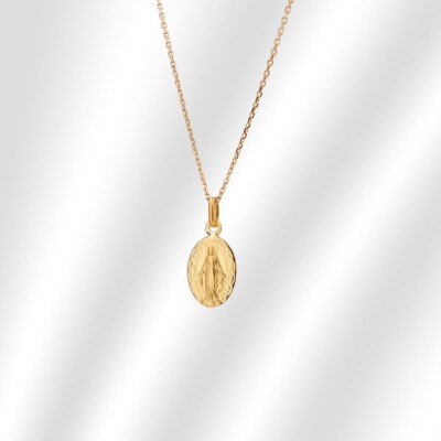 Médaille Vierge Miraculeuse Collection Lumière en or jaune 750 millièmes.