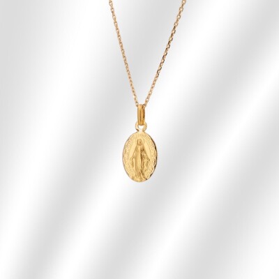 Médaille Vierge Miraculeuse Collection Lumière en or jaune 750 millièmes.