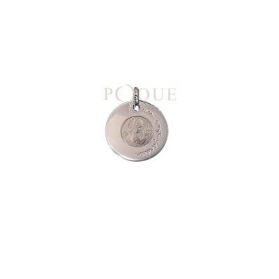 Médaille Mon Ange Gardien Collection Lumière en or blanc 750 millièmes