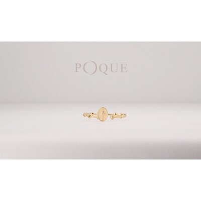 Bague Médaille Vierge Miraculeuse Collection Lumière en or jaune 750 millièmes