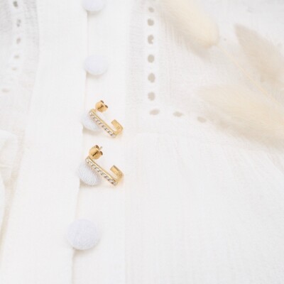 Créoles Collection Lumière en or jaune 750 millièmes et diamants