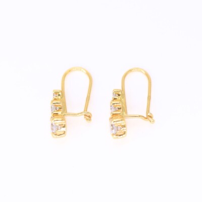 Boucles d'oreilles Trilogy Collection Lumière , or jaune, oxydes de zirconium