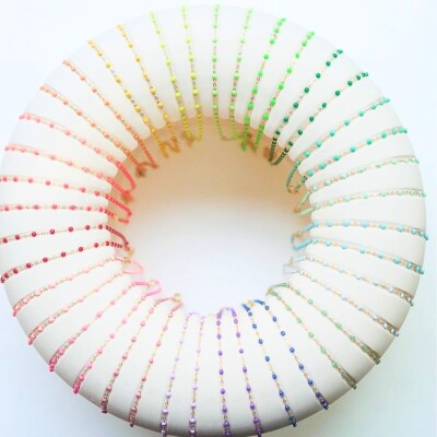 Bracelet Gigi Clozeau Classique en or rose et résine rosée, 17cm