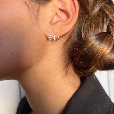 Boucles d'oreilles Collection Lumière en or blanc 750 millièmes et diamants