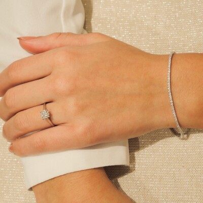 Bracelet Rivière de diamants Ligne Vendôme Collection Lumière or blanc 750 millièmes