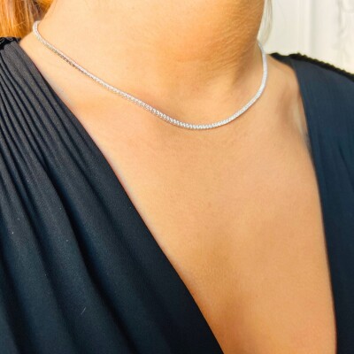 Collier Rivière de diamants Ligne Vendôme Collection Lumière or blanc 750 millièmes