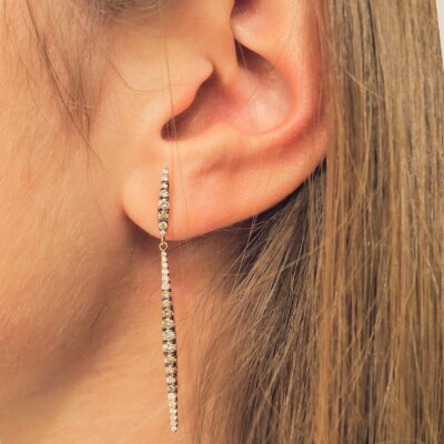 Boucles d'oreilles Ligne Vendôme Collection Lumière or rose 750 millièmes et diamants