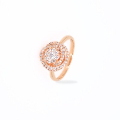 Bague Ligne Vendôme Collection Lumière en or rose 750 millièmes et diamants