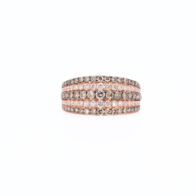 Bague Ligne Vendôme Collection Lumière en or rose 750 millièmes et diamants