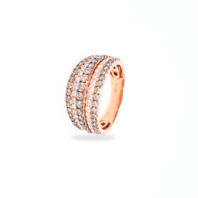 Bague Ligne Vendôme Collection Lumière en or rose 750 millièmes et diamants