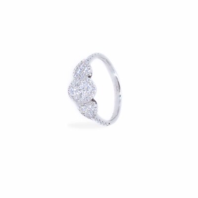 Bague Ligne Vendôme Collection Lumière en or blanc 750 millièmes et diamants
