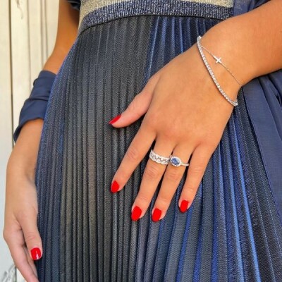 Bracelet Croix Collection Lumière en or blanc 750 millièmes et diamants